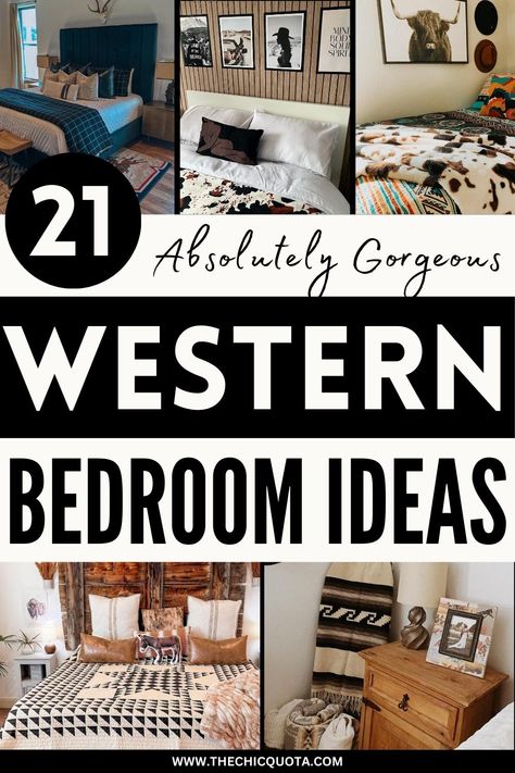 western bedroom ideas Cowhide Furniture Ideas, Brown Cow Print Bedroom Ideas, Western Simple Bedroom, Paint Colors For Western Bedroom, Western Blue Bedroom, Southwestern Bedroom Decor Ideas, Western Decor For Bedroom, Rustic Guest Room Ideas, Western Bedroom Makeover