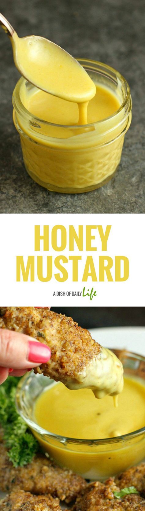 Honey Mustard is easy to make and uses ingredients you probably already have on hand. It's great as a dipping sauce or sandwich spread, and you can use it in salad dressings as well! Perfect for your Easter ham leftovers too! Condiment | Dressing | Sandwich Spread | Dipping Sauce Meat Appetizers Easy, Mustard Sauce For Ham, Sauce For Ham, Healthy Homemade Salad Dressing Recipes, Easy Honey Mustard, Ham Leftovers, Homemade Salad Dressing Healthy, Pecan Crusted Chicken, Honey Mustard Recipes