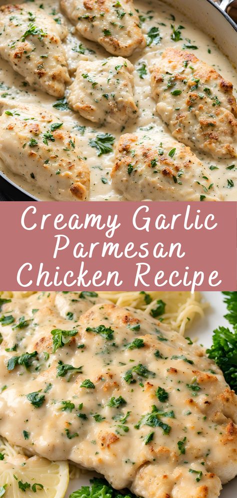 Low Carb Garlic Parmesan Chicken, Recipe With Parmesan Cheese, Chicken Parmesan Recipe Dairy Free, Chicken Recipes Garlic Butter, Chicken With Gruyere Cheese, Recipes With Garlic Parmesan Sauce, Healthy Recipes With Chicken Tenders, Garlic Cheese Chicken, Chicken In Parmesan Cream Sauce