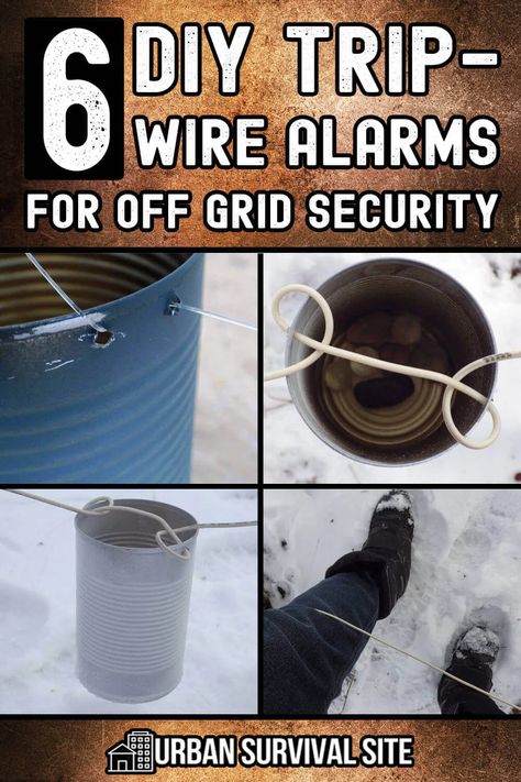 6 DIY Trip Wire Alarms for Off-Grid Security | Urban Survival Site Diy Trip Wire Alarm, Trip Wire Alarm Diy, Survival Hacks Diy, Diy Alarm System, Diy Safe, Trip Wire Alarm, Trip Wire, Survival Prepping Diy, Survival Skills Emergency Preparedness