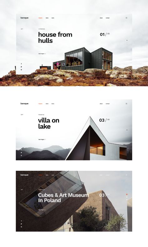 Slide Layout, Portfolio D'architecture, Architecture Websites, Design Portfolio Layout, Architecture Website, Design De Configuration, Website Trends, Visuell Identitet, Interior Studio