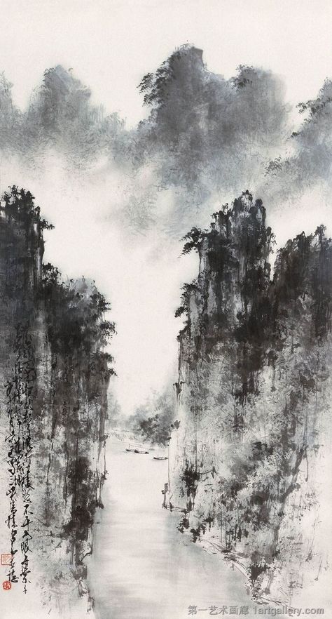 Castlevania Wallpaper, Japanese Ink Painting, Asian Landscape, Sumi E Painting, Chinese Landscape Painting, Chinese Art Painting, 3d Street Art, Asian Painting, Tinta China