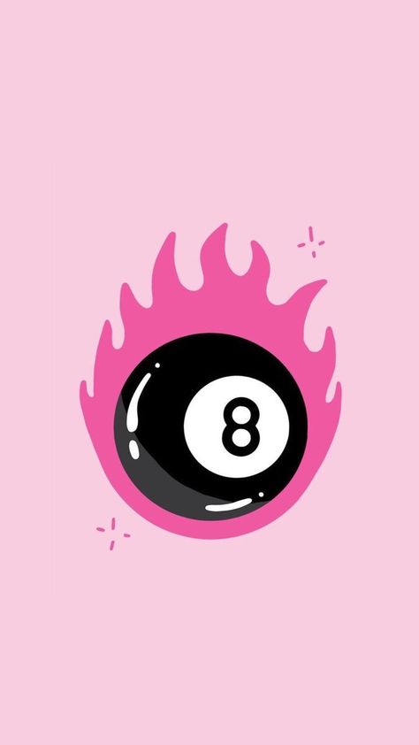 Cute But Physco Wallpaper, Pink 8 Ball, Black Pool, Number Eight, Pool Ball, Edgy Wallpaper, 8 Ball, Cute Patterns Wallpaper, Iphone Background Wallpaper