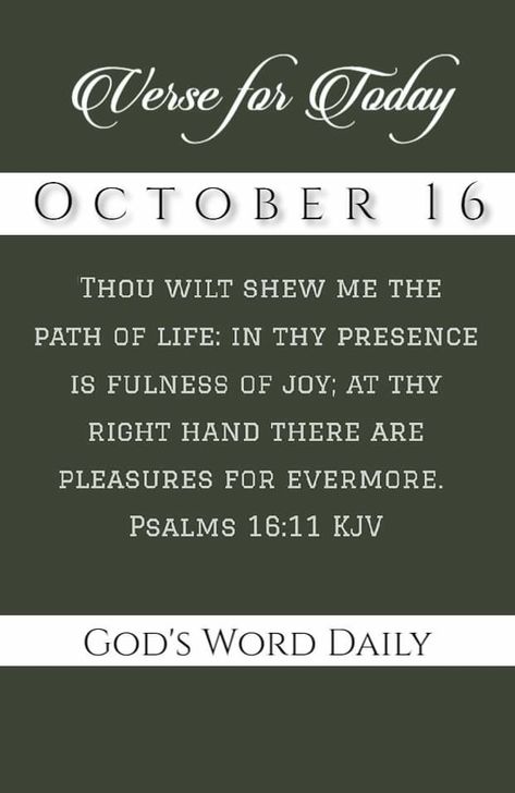 October 16 Quotes, October 16 Bible Verse, October Scripture, October Prayer, Bible Verses About Patience, October Blessings, Psalms 16 11, December Scriptures, 16 Quotes