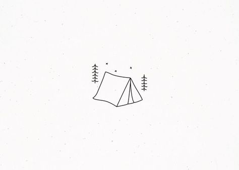 Camping Tent Drawing Simple, Tent Tattoo Simple, Tent Doodle, Shelter Drawing, Tent Sketch, Tent Tattoo, Tent Illustration, Tent Drawing, Camping Tattoo