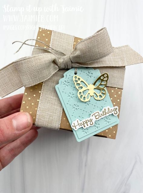 Tags Stampin Up, Dice Gifts, Small Birthday Gifts, Birthday Gift Tags, My Gift, Treat Box, Treat Boxes, Stamping Up, Greeting Cards Handmade