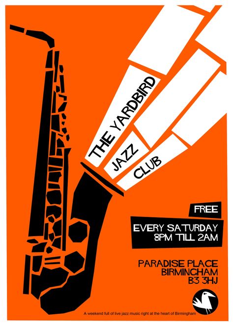 Jazz Club Poster Design, Jazz Posters Design, Join Club Poster, Jazz Poster Design Typography, Famous Poster Design, Vintage Jazz Poster, Jazz Music Poster, Jazz Poster Vintage, Jazz Graphic Design