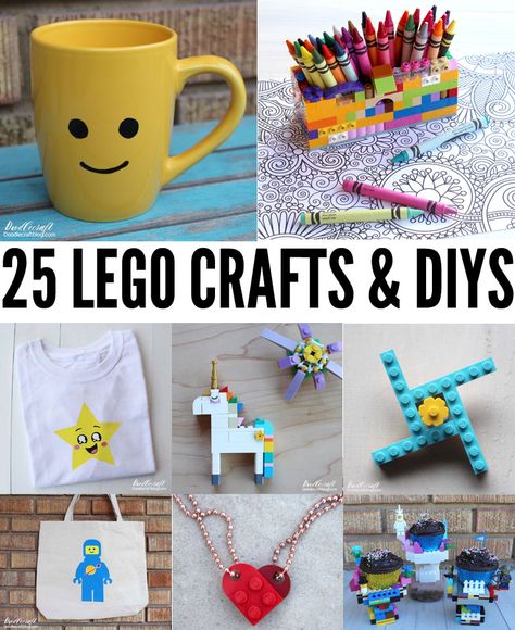 Doodlecraft: 25 Amazing Lego Crafts DIY's Roundup! Lego Crafts To Sell, Useful Lego Creations, Lego Crafts For Adults, Lego Diy Gifts, Lego Craft Ideas, Lego Crafts For Kids, Diy Lego Decorations, Lego Stem, Lego Classroom