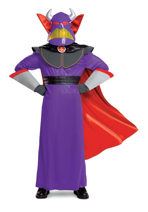 PRICES MAY VARY. Size: Large/X-Large 100% polyester jersey knit & satin fabrics, 100% polyurethane foam Jersey knit robe has hook & loop fastener at center back Robe has wide foam collar with shoulder caps Satin cape attaches to collar of robe w/ hook & loop fastener at shoulders You can roleplay as the iconic villain Emperor Zurg this Halloween when you get this Toy Story Emperor Zurg Costume for Adults! This deluxe costume is officially licensed from the favorite film series and features a rob Zurg Costume, Disfraz Toy Story, Emperor Zurg, Buzz Lightyear Costume, Toy Story Costumes, Satin Fabrics, Toy Story 3, Disney Cosplay, Costume Contest