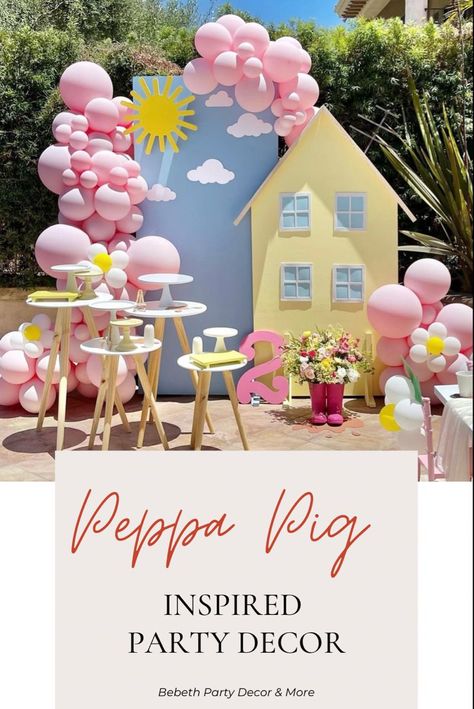 Peppa Pig Theme Birthday Decoration, Peppa Party Decoration, Peppa Birthday Party Decoration, Peppa Pig Bday Party, Peppa Pig Birthday Decoration Ideas, Peppa Pig Party Decor, Two Two Birthday Party, Peppa Pig Table Decoration, Birthday Peppa Pig Ideas