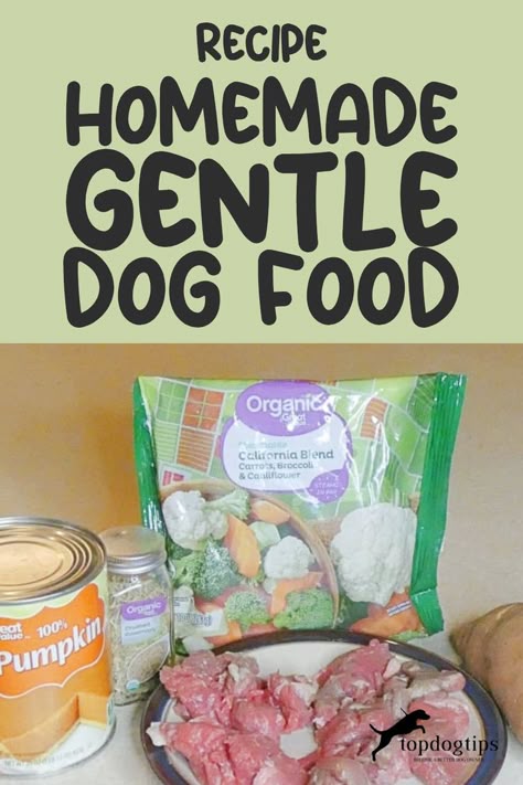 Gentle dog food recipe: Perfect for dogs with sensitive stomachs Cooker Dog, Dog Food Recipes Crockpot, Dog Food Recipe, Senior Dog Food Recipes, Diy Dog Food, Make Dog Food, Healthy Dog Treats Homemade, Tender Care, Dog Foods