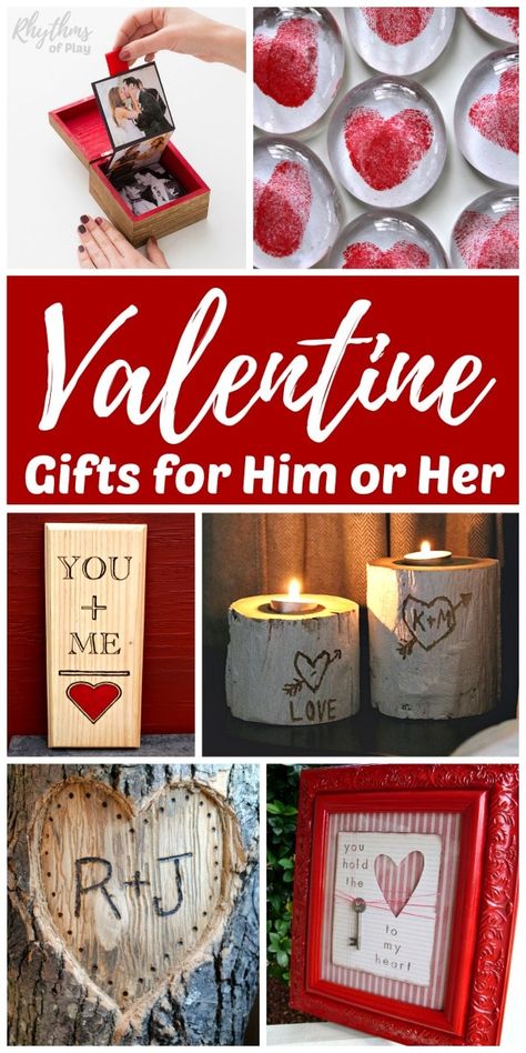 Valentine Gifts for Him or Her - Handmade DIY presents are always a hit with loved ones. These unique romantic keepsake gift ideas, for men and women, are perfect for Valentine's Day, weddings, anniversaries, and other special occasions. Diy Valentines Gifts For Him, Valentines Day Gifts For Him Husband, Valentine Gifts For Him, Handmade Valentine Gifts, Diy Valentines Day Gifts For Him, Diy Gifts Cheap, Saint Valentin Diy, Valentine's Day Gifts For Him, Valentines Bricolage