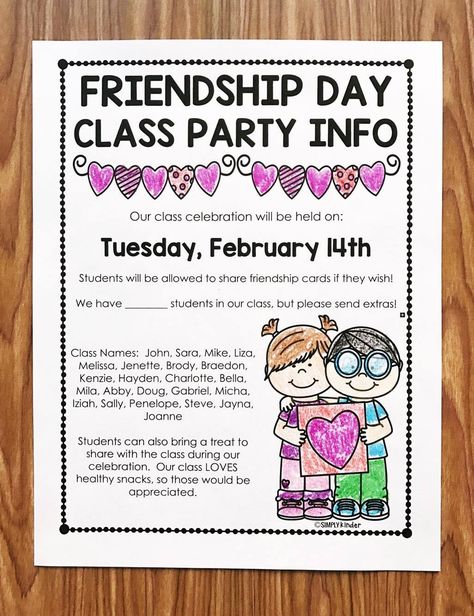 Free Valentine’s Day Letter Preschool Friendship, 100 Días De Clases, Kindergarten February, Kindergarten Valentines, February Classroom, Valentines Letter, Class Valentines, Preschool Valentines, Valentine Activities