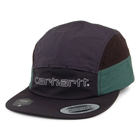 Carhartt WIP Terrace 5 Panel Cap - Black-Green 5 Panel Hat Outfit, Five Panel, Five Panel Hat, Crown Of Glory, Five Panel Cap, Men Over 50, 5 Panel Hat, Summer Cap, Running Club