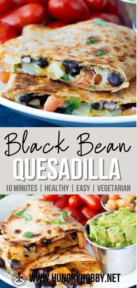 Chicken Black Bean Quesadilla Recipe, No Meat Quesadilla, Healthy High Protein Quesadilla, Fancy Quesadillas, Blackstone Vegetarian Recipes, Stuffed Quesadilla, Black Bean Quesadilla Recipes, Best Quesadilla Recipe, April Meals