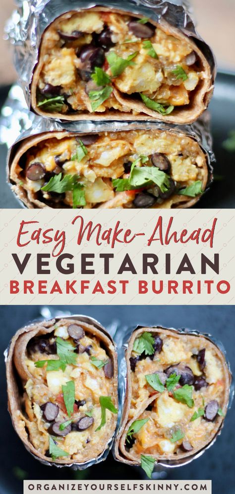 Vegetarian Breakfast Burrito, Prep Breakfast Burritos, Meal Prep Breakfast Burritos, Sandwiches Vegetarian, Veggie Meal Prep, Vegetarian Sandwiches, Easy Meal Prep Recipes, Healthy Vegetarian Breakfast, Breakfast Vegetarian