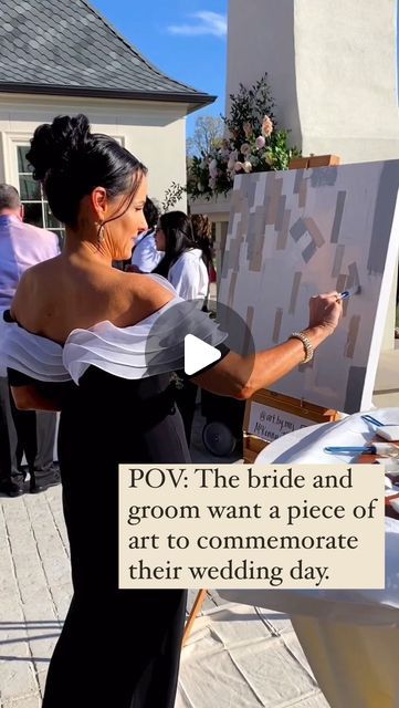 100 Layer Cake on Instagram: "What a conversation piece! 🎨 Remember the day you said ‘I do’ with a painting by your guests. This art project is the perfect reception activity - no painting experience necessary 😉.  Get creative ideas like this and more by hiring one of our stellar @matchbook_app event planners.  🎥: @art.by.mrj   #guestbookideas #weddingreels #weddingide #weddingideas #weddingart #uniquewedding #weddingblog #wedding #weddingreception" Paint By Number Wedding Activity, Guest Painting At Wedding, Wedding Guest Painting, Wedding Activities For Guests, Wedding Guest Activities, Wedding Reception Cake, Wedding Reception Activities, Jordan Wedding, Reception Activities