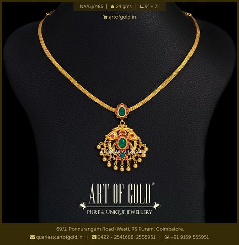 Gold Attigai Necklace Gold Neckles, Hindu Jewelry, Gold Neck Chain, Silk Saree Blouse Designs Patterns, Online Gold Jewellery, Gold Jewelry Simple Necklace, Gold Chain Design, Necklace Art, Gold Pendant Jewelry