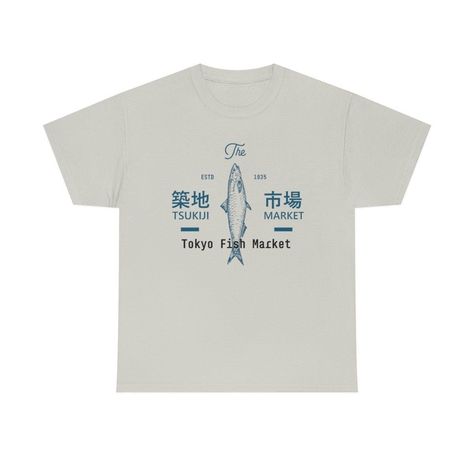 Tsukiji Tokyo Fish Market | Japanese Vintage Asian T Shirt Design, Japan Tshirt Design, Japan Vintage Fashion, Fish Shirt Design, Japanese Shirt Design, Japanese T Shirt Design, Japanese Fish Market, Japanese Tshirt Design, Japanese Graphic Tee