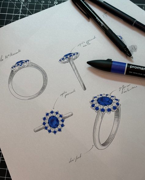 Avani | Spécialiste du Saphir (@avaniparis) • Instagram photos and videos Drawing Jewelry Design, Jewellery Design Drawing, Rings Sketch, Jewelry Design Sketch, Diamond Ring Drawing, Jewellery Wallpaper, Sketch Jewelry, Jewellery Drawing, Ring Drawing