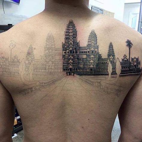 Angkor Wat Tattoo, Khmer Poster, Cambodian Tattoo, Khmer Tattoo, Buddha Tattoos, Cambodia Travel, Dope Outfits For Guys, Thai Art, Angkor Wat