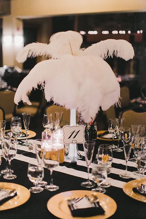 Wedding Ideas Black And White, Black White Gold Party, Wedding Ideas Black, Black White Parties, Nye Wedding, Prom Theme, New Years Eve Weddings, Black White And Gold, Gold Theme