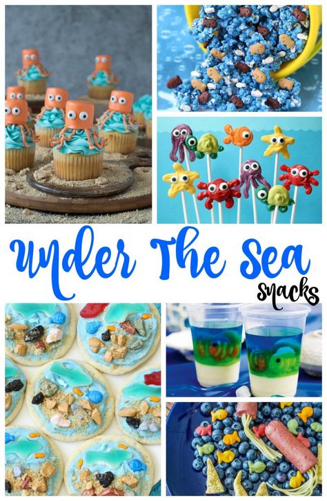 The Best Under the Sea Snacks for Kids, Birthday Party ideas, Beach theme, Ocean Themed food, Beach Recipes, Fun Party Ideas and Party Food that kids love Under The Sea Snacks, Sea Snacks, Ocean Themed Food, Theme Snack, Sea Party Ideas, Ocean Birthday Party, Ocean Theme Party, Natural Snacks, Ocean Birthday