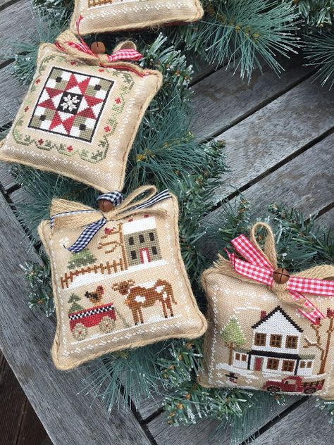 Christmas Stitchery, Stitch Ornaments, Little House Needleworks, Christ Cross, Cross Stitch Freebies, Feather Stitch, Cross Stitch Christmas, Cross Stitch Christmas Ornaments, Christmas Series