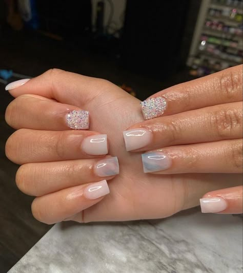 Acrylic Nails Short Square, Soft Overlay, Acrylic Nails Short, Acrylic Toe Nails, Drip Nails, Ombre Acrylic Nails, Colored Acrylic Nails, White Acrylic Nails, Girly Acrylic Nails