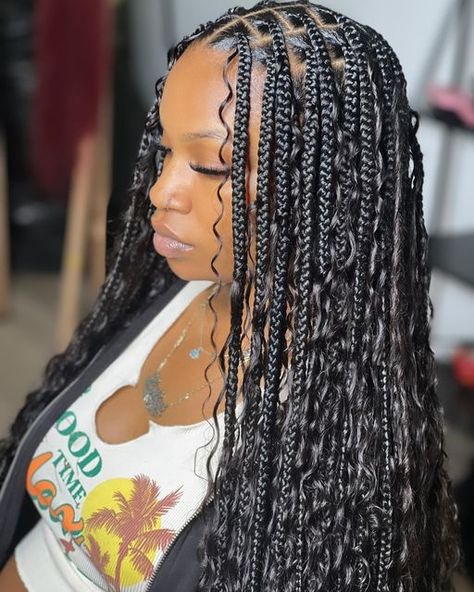 Feed In Braids Hairstyles, Goddess Braids Hairstyles, Box Braids Hairstyles For Black Women, Quick Braided Hairstyles, Boho Hair, Cute Box Braids Hairstyles, Protective Hairstyles Braids, Box Braids Styling, Pretty Braided Hairstyles