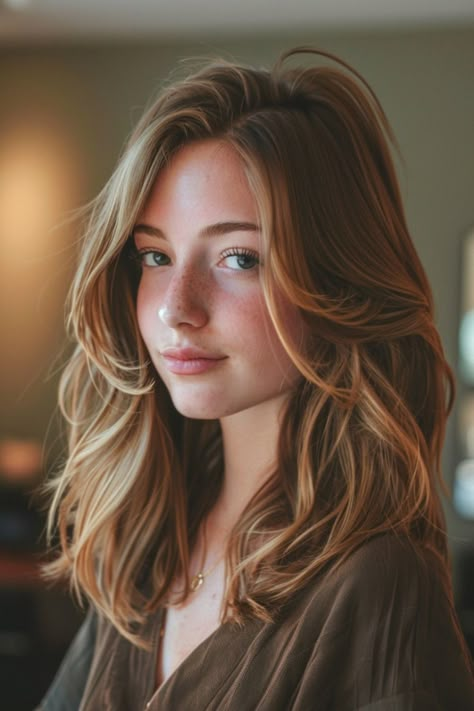 Young woman with freckles and long wavy hair smiling slightly and looking at the camera. Heart Shaped Face Hairstyles, Heart Shaped Face, Haircut For Face Shape, Lazy Hairstyles, Long Face Hairstyles, Oval Face Hairstyles, Clip Hairstyles, Oval Face Shapes, Back To School Hairstyles