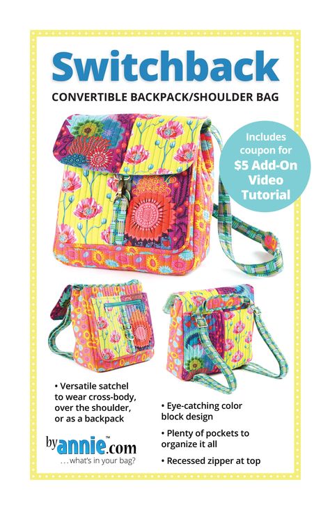 This+sturdy+and+versatile+satchel+is+just+the+right+size+for+running+around+town+or+taking+on+a+trip.Adjustable+straps+make+it+easy+to+carry+the+bag+in+a+variety+of+ways:+over+the+shoulder,+cross+body,... Recessed Zipper, Backpack Pattern Sewing, Backpack Sewing, Shoulder Bags Pattern, Satchel Backpack, Backpack Pattern, Shoulder Sling, Bag Sewing, Paper Sewing Patterns