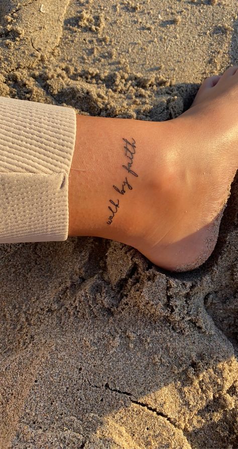 Cross Behind Arm Tattoo, Super Meaningful Tattoos, Biblical Ankle Tattoos For Women, Christian Feet Tattoo, Tomorrow Will Worry About Itself Tattoo, Christian Matching Tattoos For Best Friends, Walk By Faith Ankle Tattoo, Tattoos About God For Women, Christian Based Tattoos For Women