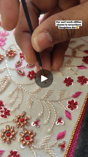 111K views · 4.5K reactions | Sequence work with Silk thread 🥰 | Rajesh Manju | Adarsh Krishnan N · Nenjin Ezhuth (feat. Vidya Lakshmi G) Sequence Work Embroidery, Aari Embroidery, Sequence Work, Silk Thread, Thread, Embroidery, Silk