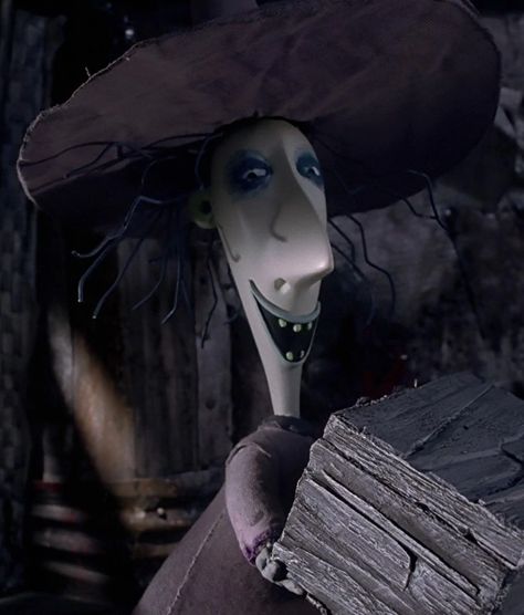 Shock is one of the three secondary antagonists, trick-or-treaters, and Oogie Boogie's henchman. In the movie, she is played by Catherine O'Hara, but in the Kingdom Hearts series and Oogie's Revenge, she is voiced by Kath Soucie. She also never wants Barrel. Shock is the most cunning and intelligent of the trio, coming up with the plan on how to kidnap "Sandy Claws". She is aware of her abilities and even says that she wishes her "cohorts weren't so dumb", and acts authoritative at times... Shock Nightmare Before Christmas, Nightmare Before Christmas Shock, Nightmare Before Christmas Quotes, Henry Selick, Aesthetic Emo, Tim Burton Art, Catherine O'hara, Santa Suits, Oogie Boogie