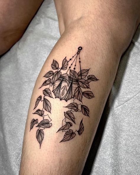 Prayer Plant Tattoo, Houseplant Tattoos, Planter Tattoo, Hanging Plant Tattoo, Pothos Plant Tattoo, Pathos Tattoo, Philodendron Tattoo, Pothos Tattoo, Houseplant Tattoo