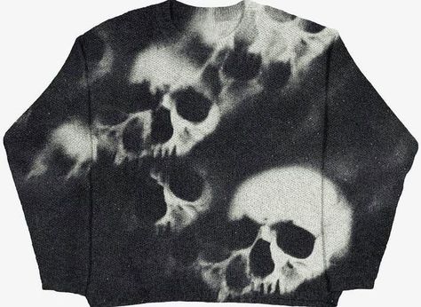 DOPE SKULL SWEATSHIRTS Skull Sweatshirt, Bleach Art, Grunge Style, Cute Fits, Dream Clothes, Custom Clothes, Diy Clothes, New Outfits, Aesthetic Clothes