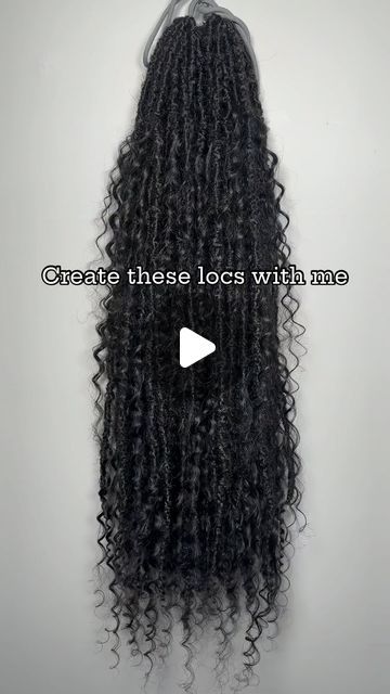 Xtensionz on Instagram: "1/1000 ways to create locs with curls.  . Watch, save & try later  . . . : . #fauxlocs #fauxlocsnj #njlocs #njhairstylist #njlocsstyles #locs #locs4life #womenwithlocs #locsrock #locstylesforwomen #instantlocs #protectivestyles #njbraider #braids #haircare #curlylocs" Crochet Locs With Curls, Adding Curls To Locs, Diy Boho Locs, Faux Mermaid Locs, Crochet Braids Over Locs, Goddess Faux Locs With Curls, Goddess Locks With Curls, Jah Locs Tutorial, Messy Boho Locs