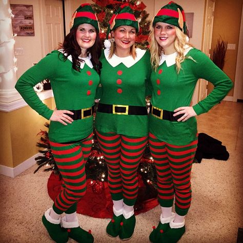 Merry Elf-mas! Christmas Elf Costume Christmas Elf Costume Diy, Diy Elf Costume, Diy Christmas Costumes, Christmas Character Costumes, Diy Christmas Elves, Elf Costume Christmas, Elf Costumes, Christmas Costumes Women, Elf Kostüm