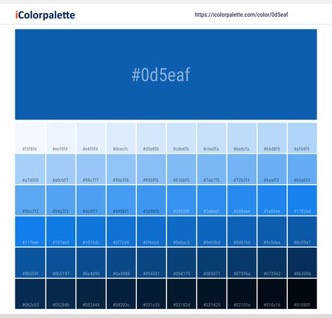 Color space information  #0d5eaf |  Greek flag blue. Similar Pantone Color name Information, Color Schemes, Light / Darkshades, Tones, Similar Colors , Preview the color and download Photoshop swatch and solid color background image Blue Color Hex, Pantone Color Book, Space Information, Hexadecimal Color, Code Color, Hex Color, Pantone Colour Palettes, Greek Blue, Hex Color Palette