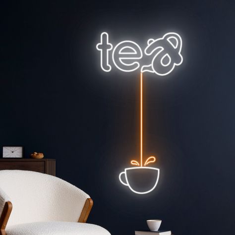 Tea Neon Sign, Tea Cup Neon Light, Tea Pot LED Light, Drinking Led Sign, Drink Shop Tea Store Wall Art Room Decor, Coffee Cafe Neon Light Let us light up your life with quality LED neon signs for home, business, weddings, events, & more. Take a business logo, song lyrics, a kid's name, or even the shape of your dog, & neon-ify it! We are helping make art accessible with easy-to-design, stylish neon lights. Get creative and design your own neon sign. Your name, motto you live by, your business mi