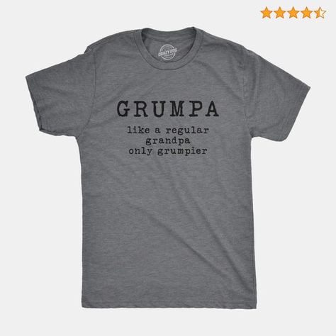 MENS FIT: Experience the ultimate in comfort with our premium funny graphic mens tees, made from soft, ring-spun cotton. These regular fit tees are tailored to highlight your arms, flatter your midsection, and pair well with jeans, shorts, or cargo pants
SAY I LOVE YOU GRANDPA: Grampy will love this gramps-inspired t-shirt that he can wear to show he has the best grandchildren ever. Whether you call him pop, granddad, abuelo or papa, he's sure to cherish this grandparent tee.
QUALITY GRAPHICS AND VIBRANT COLOR - Express yourself with fashionable art. Whether you're cute and adorable or sarcastic and nerdy, our funny graphic tshirts let you show off your playful side with style.
PRINTED ON PREMIUM QUALITY FABRIC - Crazy Dog Tshirts' novelty clothing is spun from ultra soft fabric with durab