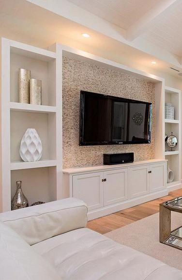 Tv Wall Built In Ideas Modern, Traditional Living Room Built Ins, Entryway Ideas Living Room, Large Mounted Tv Living Room, Diy Bookshelf Design, Built In Tv Wall Unit, Built In Wall Units, Tv Ideas, Built In Shelves Living Room