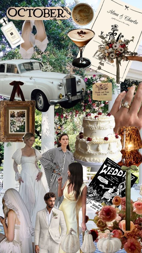 Funky Wedding, Wedding Collage, Little White Chapel, Vintage Lace Weddings, Eclectic Wedding, Wedding Aesthetic, Retro Wedding, Wedding Mood Board, October Wedding