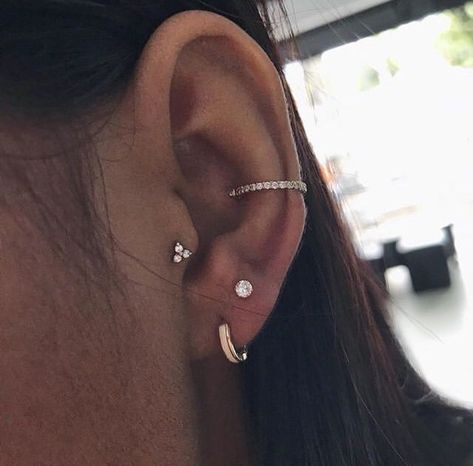 Ohrknorpel Piercing, Spiderbite Piercings, Piercing Eyebrow, Piercing Conch, Piercing Septum, Piercing Tragus, Cute Ear Piercings, Cute Piercings, Piercings Unique