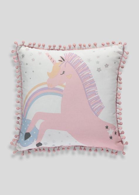 Unicorn Cushion (35cm x 35cm) Unicorn Theme Bedroom, Peanuts Nursery, Kids Beds For Boys, Girly Nursery, Unicorn Cushion, Unicorn Room, Kids Shared Bedroom, Unicorn Bedroom, Unicorn Nursery