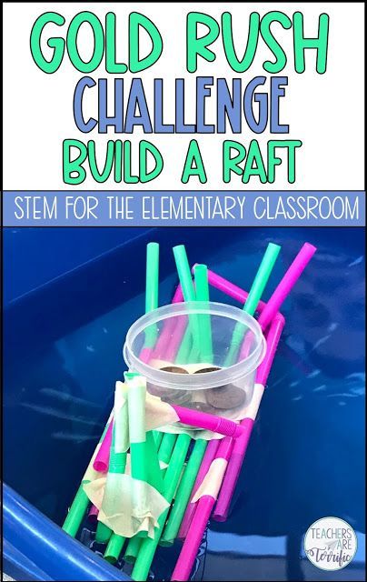 Upper elementary ideas for the California Gold Rush. This includes a STEM Challenge about building a raft. #teachersareterrific #goldrush Build A Raft Stem Challenge, Gold Rush Party Ideas, Gold Rush Projects 4th Grade, California Gold Rush Activities, Gold Rush Projects, Gold Rush Activities, Raft Building, History Crafts, Elementary Stem Activities