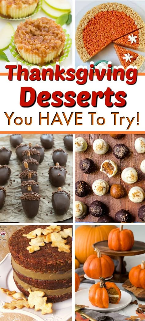 Thanksgiving Dessert Recipes - These awesome Thanksgiving desserts will have everyone's mouth watering! From mini apple pie to pumpkin spice truffles, you won't know which holiday dessert to eat first! #thanksgiving #thanksgivingdessert #thanksgivingdessertrecipes #holidaydesserts #dessert #thanksgivingdinner #fallfood Amazing Thanksgiving Desserts, Pumpkin Spice Truffles, Thanksgiving Recipes Dessert, Thanksgiving Sweets, Thanksgiving Dessert Recipes, Mini Apple Pie, Dessert Thanksgiving, Hosting Thanksgiving Dinner, Fun Thanksgiving Desserts