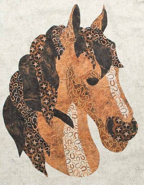 Horse Quilts Ideas, Applique Shapes, Horse Applique, Horse Quilt, Fusible Applique, Free Horses, Applique Quilt Patterns, Horse Crafts, Landscape Quilts