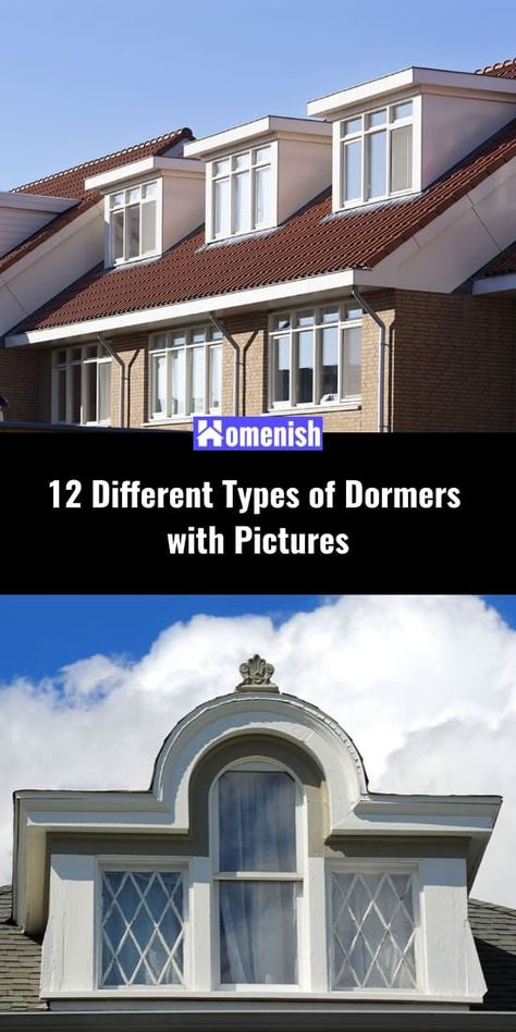 If you’re thinking about adding dormers to your home, you have a lot of architectural styles to choose from. Let’s take a look at the pros and cons of dormers, the cost to add a dormer, and the different types of dormers you can choose. Types Of Dormer Windows, Exterior House Dormers, Types Of Dormers, Colonial Dormers, Add Dormers To House Before And After, Adding Dormers Before And After, Dormers On Ranch House, Adding Dormers To A Ranch House, Adding A Dormer To A Roof